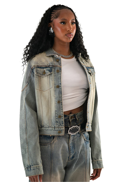 SANDWASH DENIM JACKET